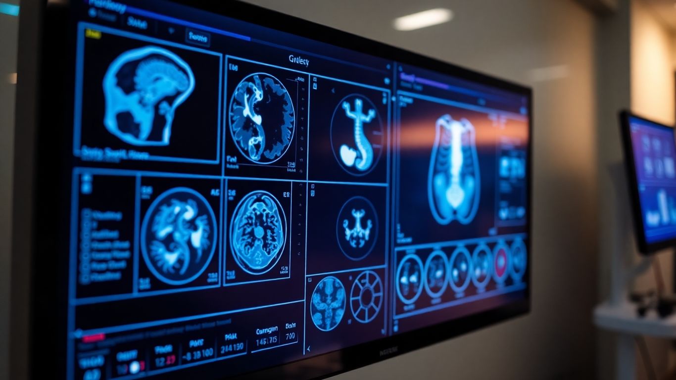 Interfață digitală cu imagini medicale.