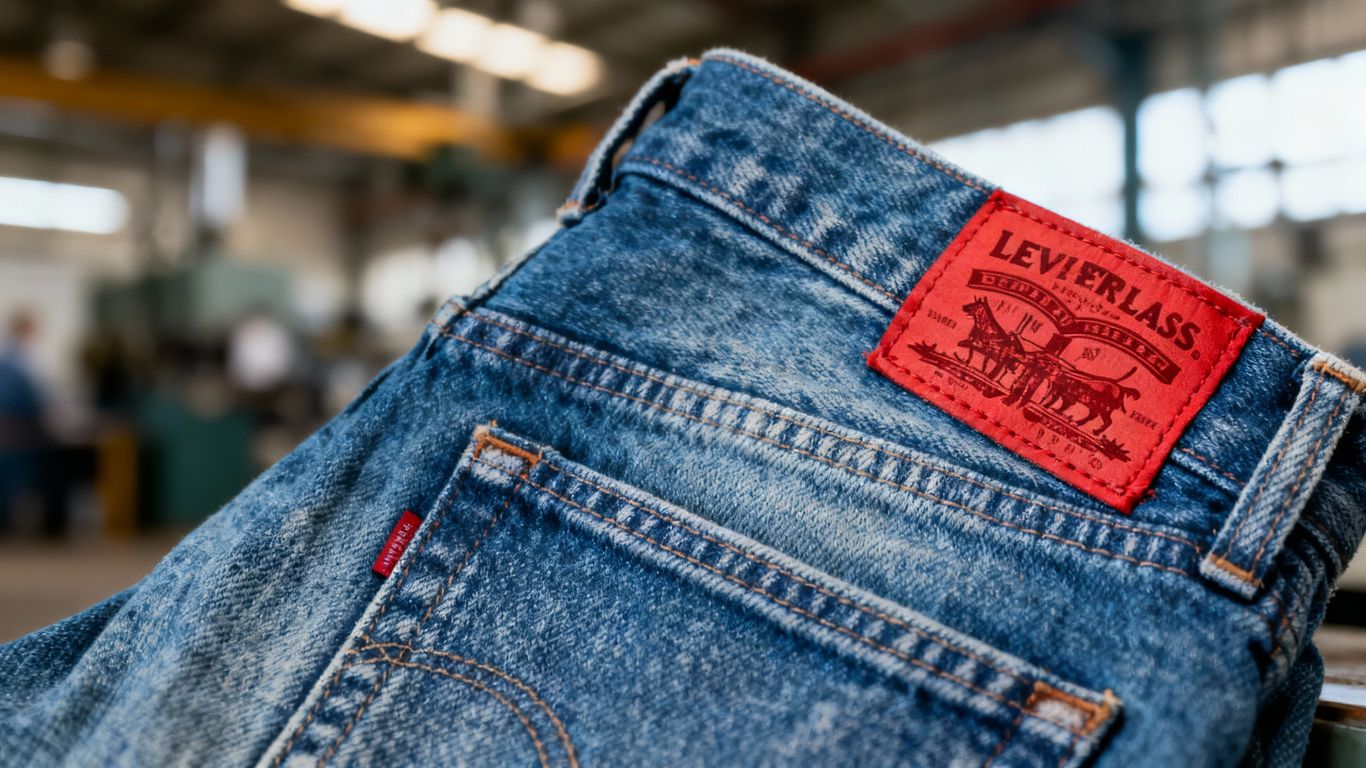 Levi Strauss jeans pocket with red tab.