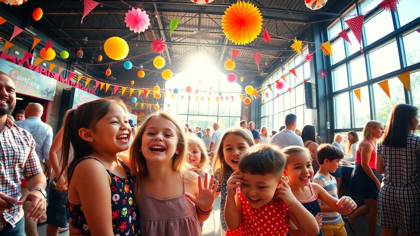 Family enjoying a fun event at a Dallas venue.