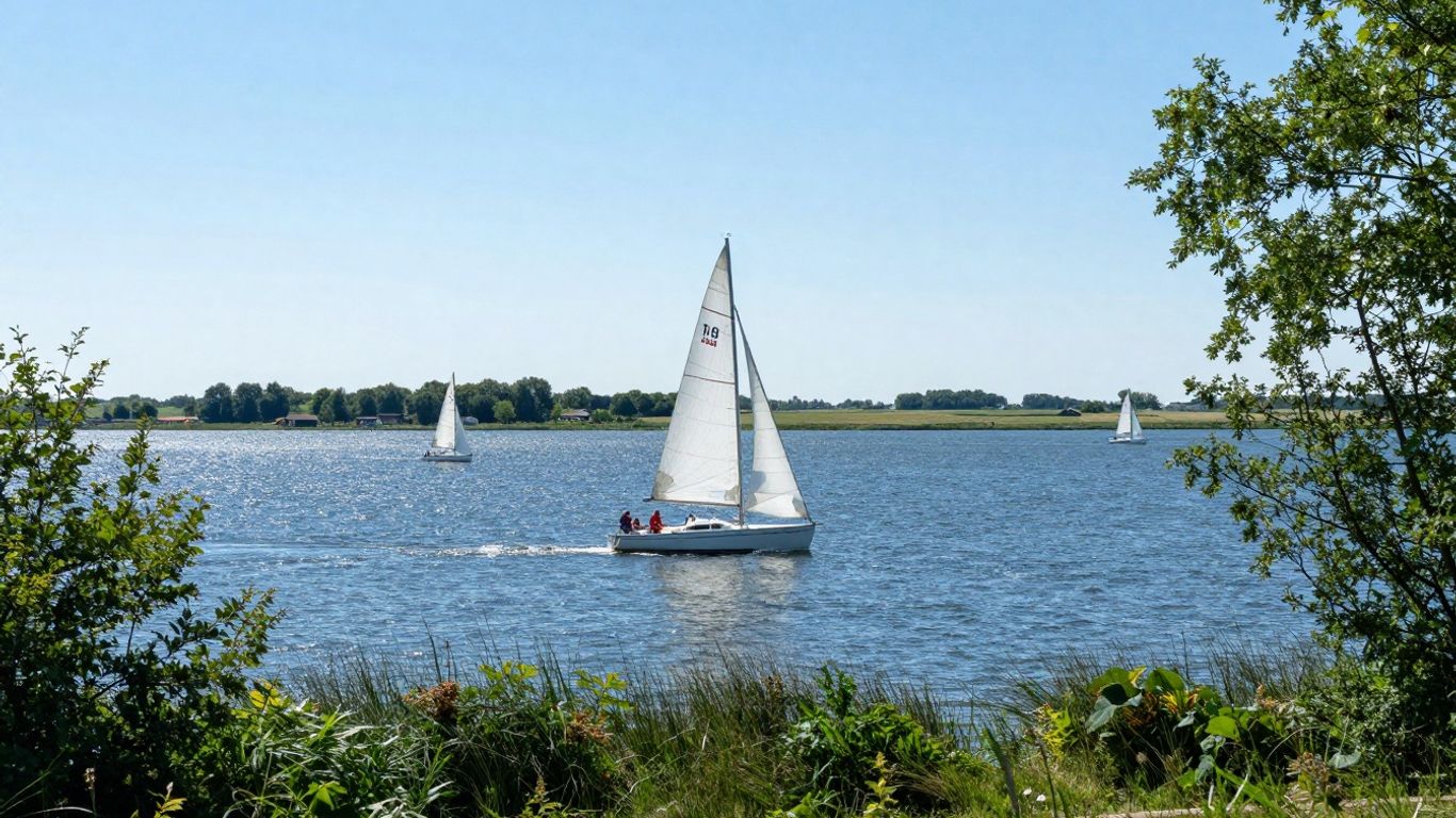 Segelboote auf dem IJsselmeer bei Sonnenschein