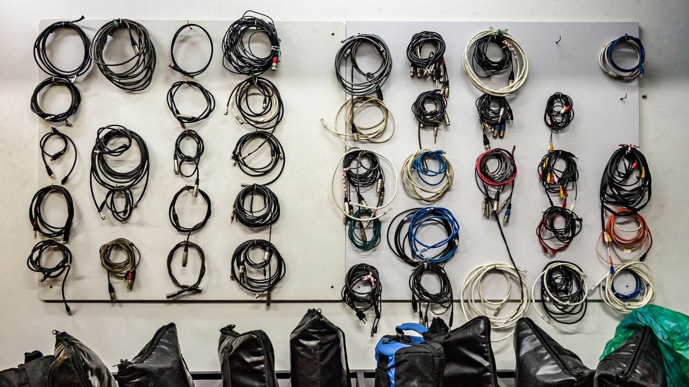 a wall with different items on it