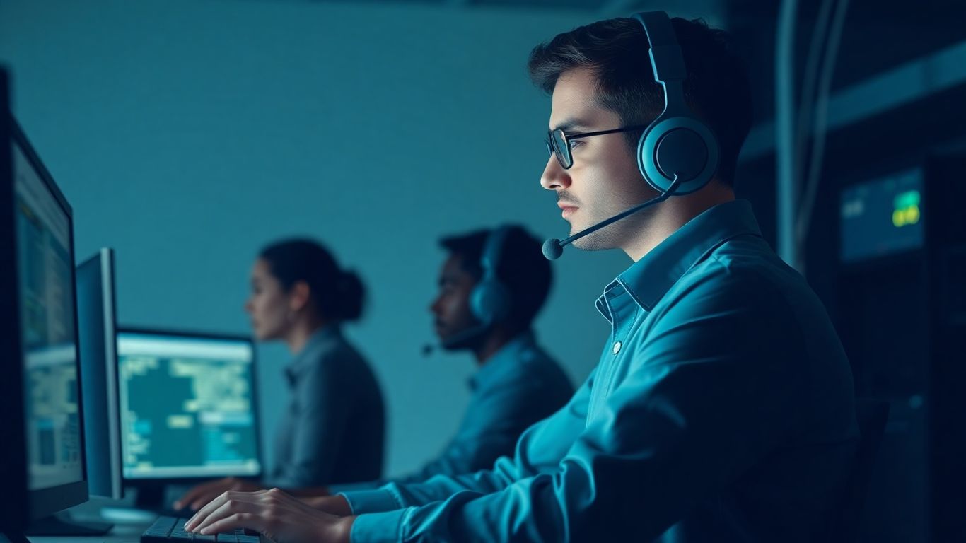 IT support engineer working with technology.