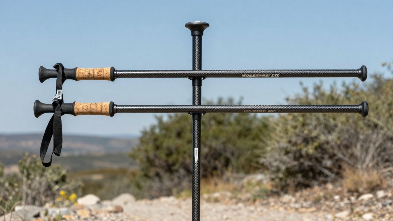 Gossamer Gear LT5 trekking poles on a trail