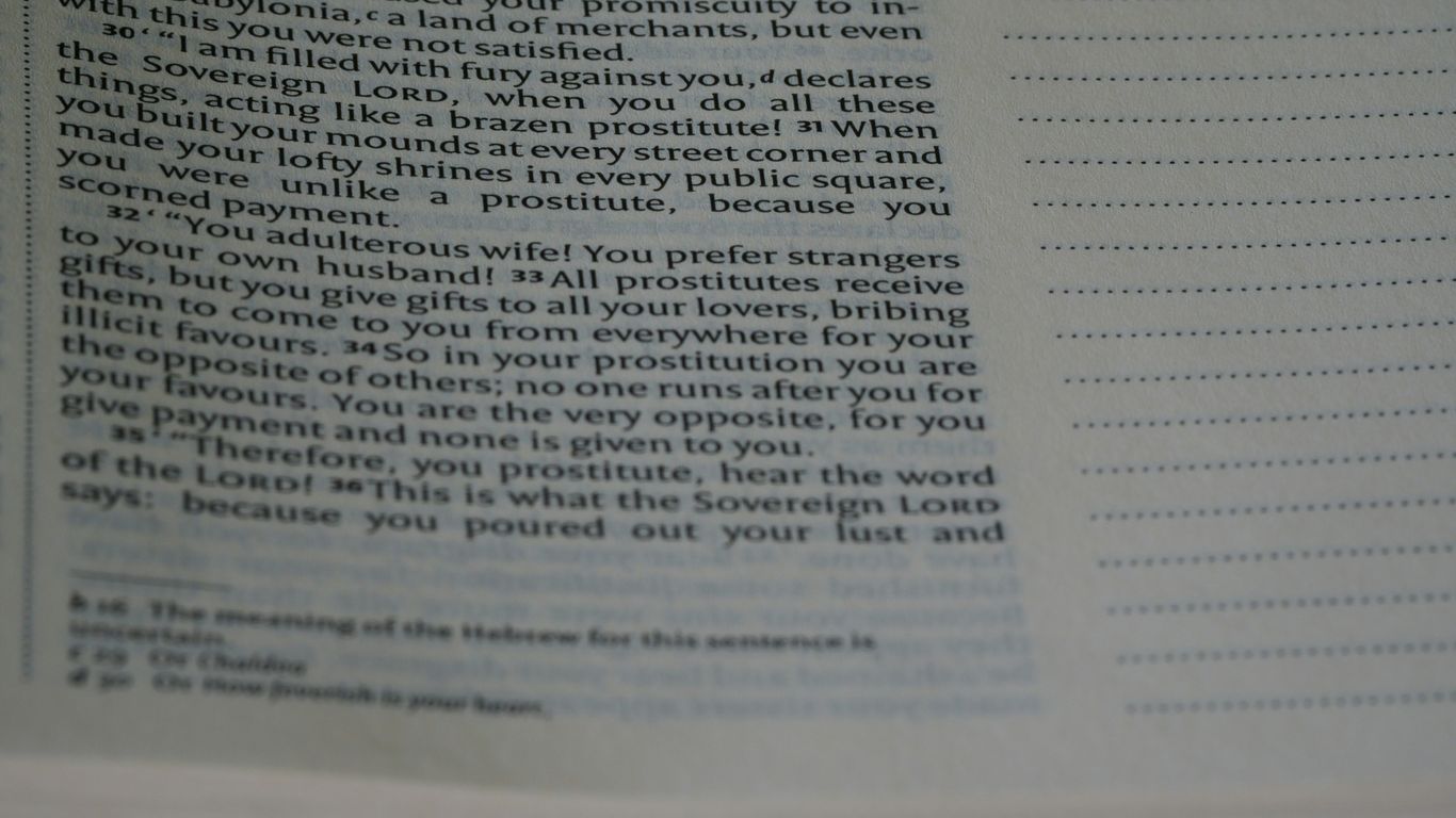 a close up of a text on a book