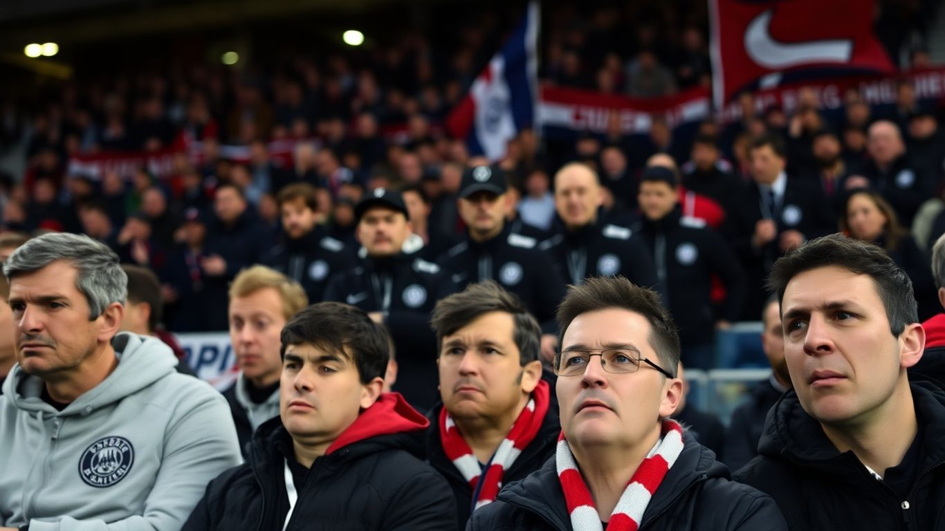 Supporters du Bayern Munich face aux restrictions de sécurité contre le PSG.