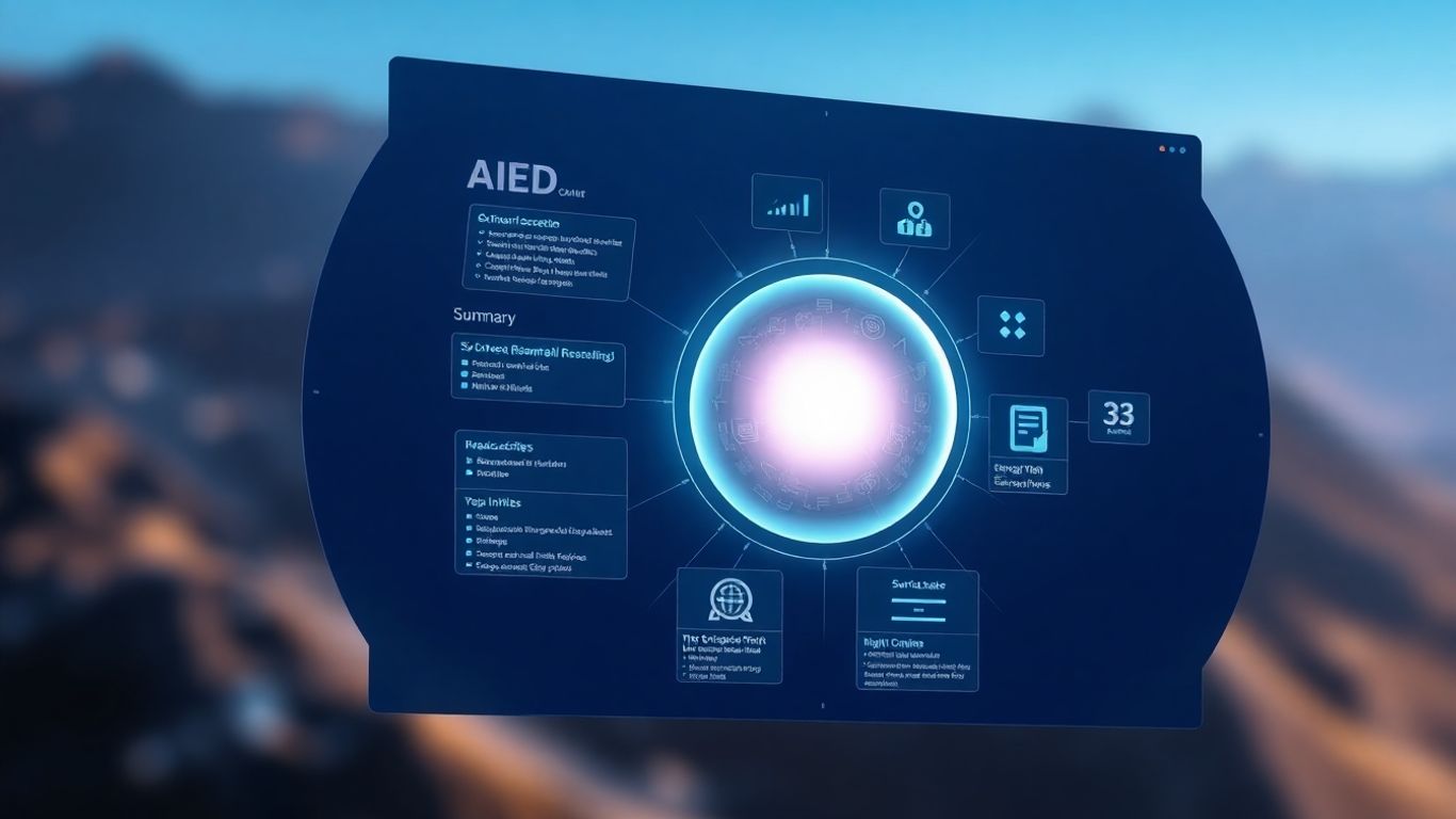 AI assistant organizing digital information and summaries.