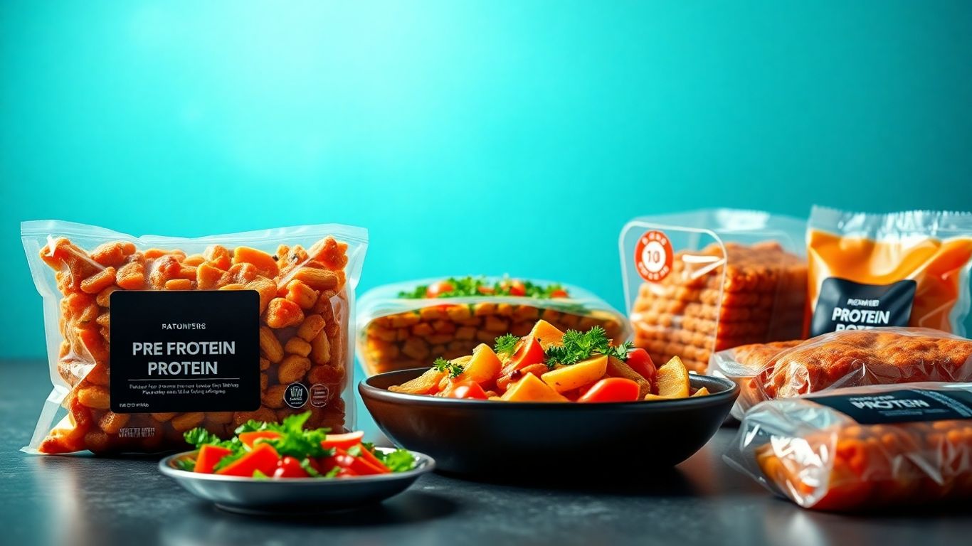 Frozen and refrigerated protein meals for quick, healthy eating.