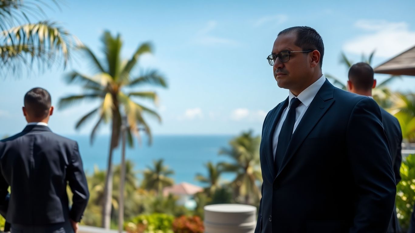Bali security team guarding a luxury villa.