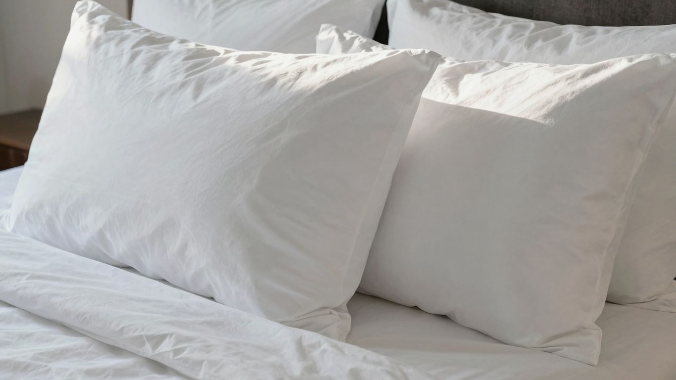 Crisp white hotel-quality sheets on a neatly made bed.