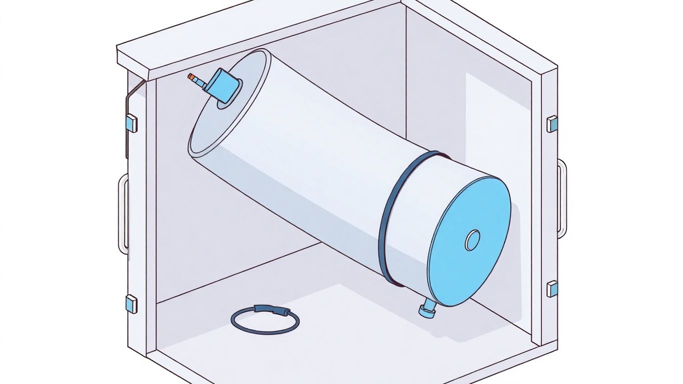 Water heater tilted on its side during transport.