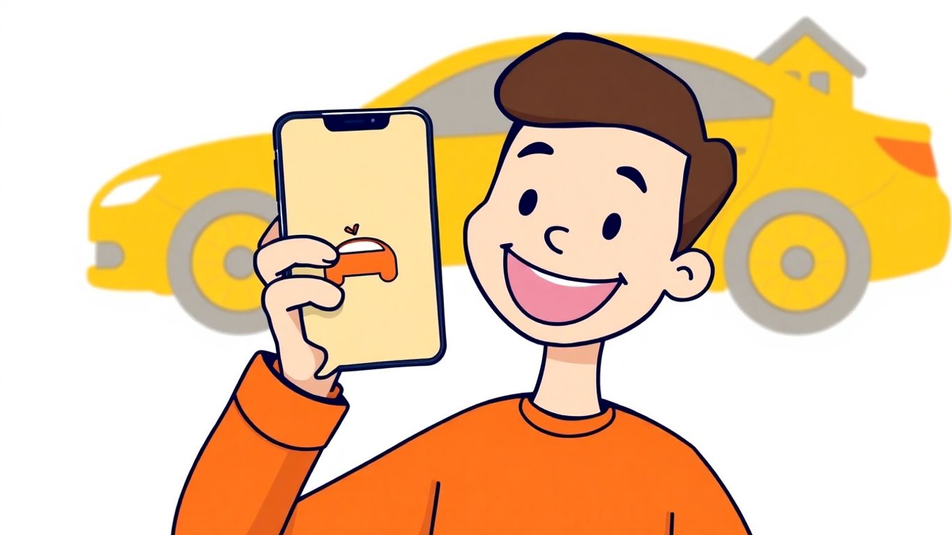 Online title loan application with car and money.