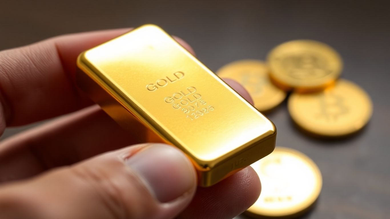 Lingots et pièces d'or brillant