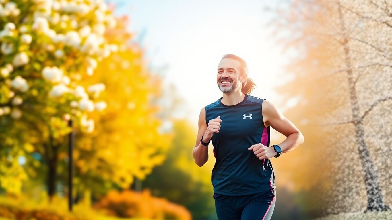 Runner enjoying outdoor exercise in changing seasons.