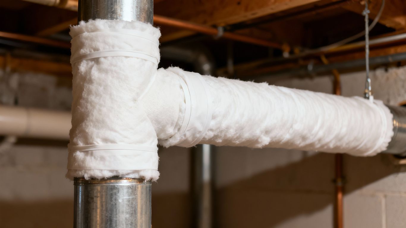 Insulated water pipe in a home.