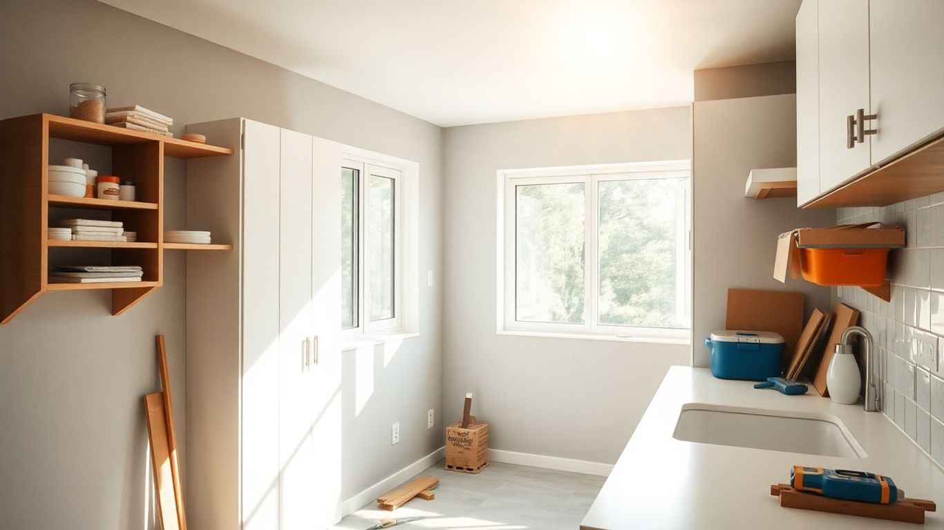 Home renovation in progress, kitchen remodel.