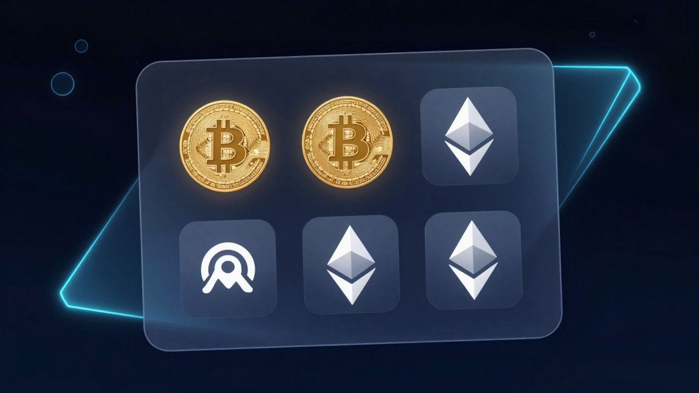 Fidelity crypto account interface with digital currency icons.