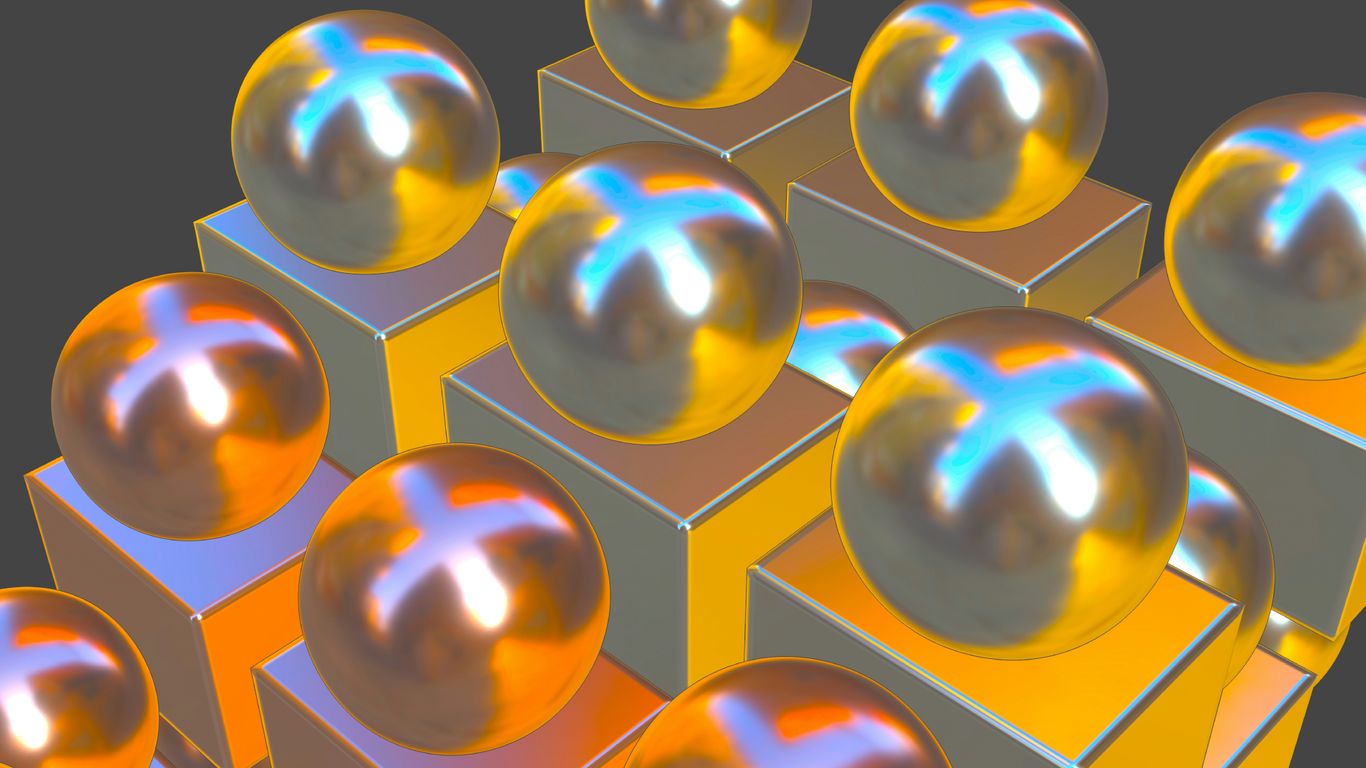 a bunch of shiny balls sitting on top of each other