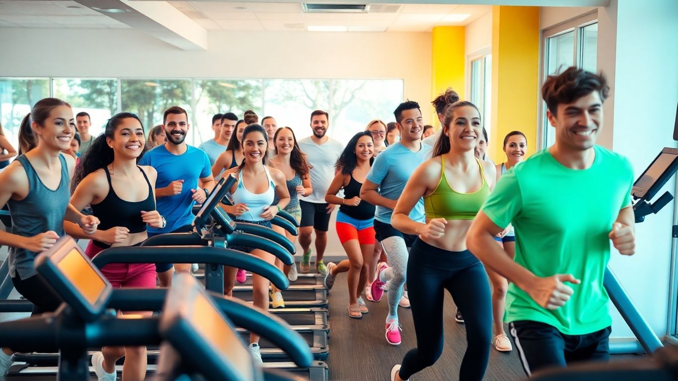 People enjoying a fun and competitive workout session.