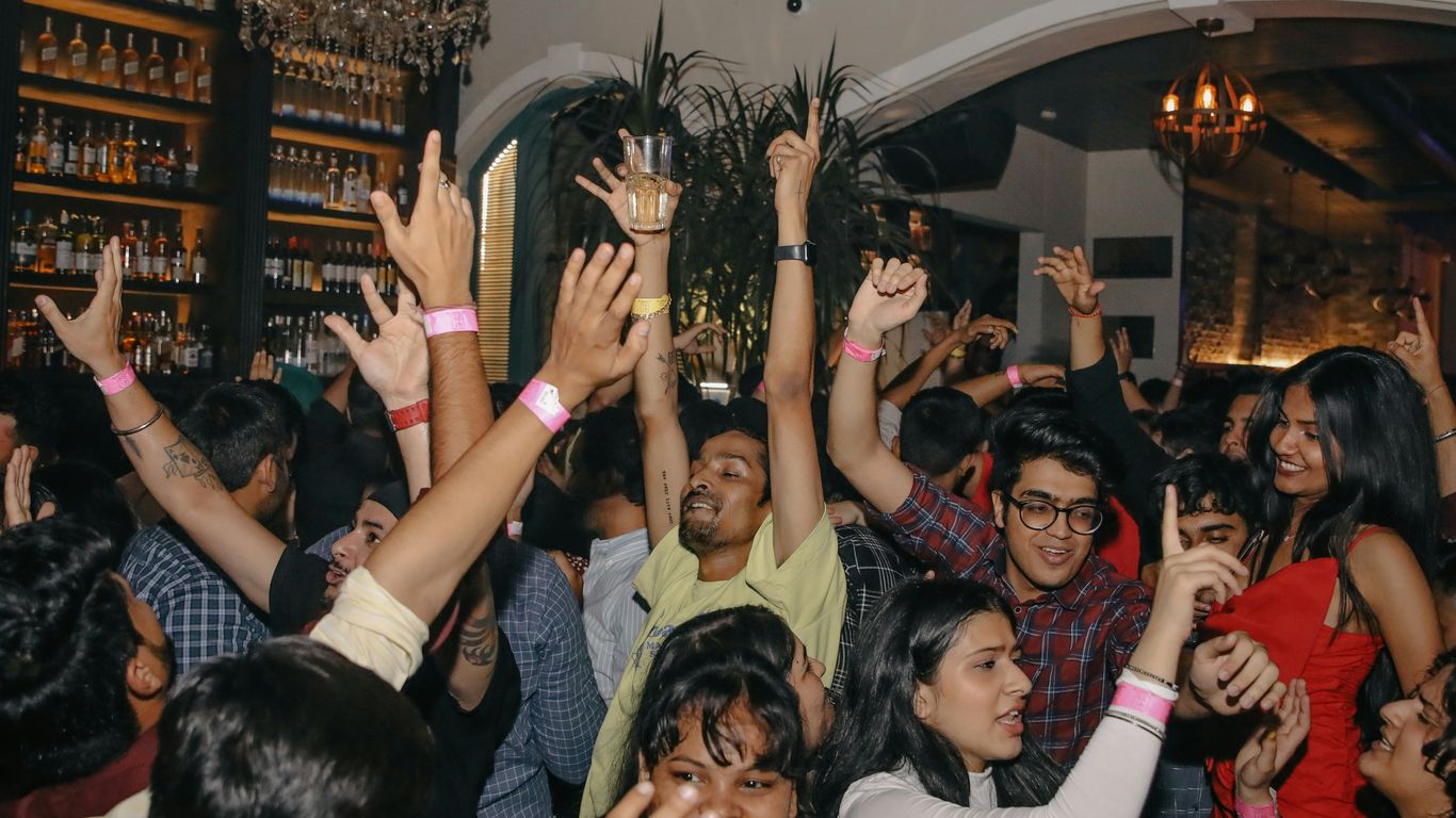 a group of people dancing