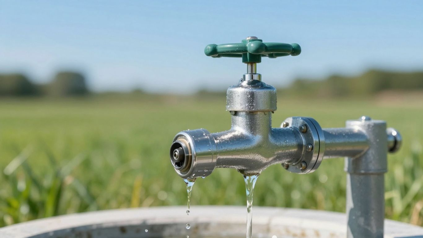 New well seal installed, clean water wellhead.