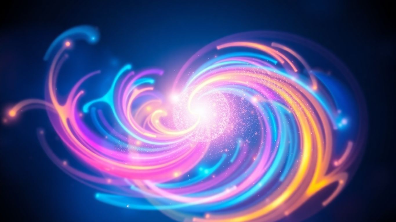 Abstract glowing orb with cosmic blue background