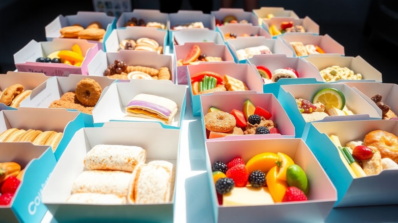 กล่องขนมหลากหลายเมนู จัดเรียงสวยงาม พร้อมเสิร์ฟ