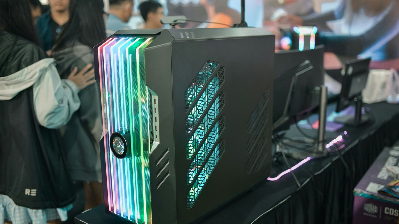 a computer case sitting on top of a table