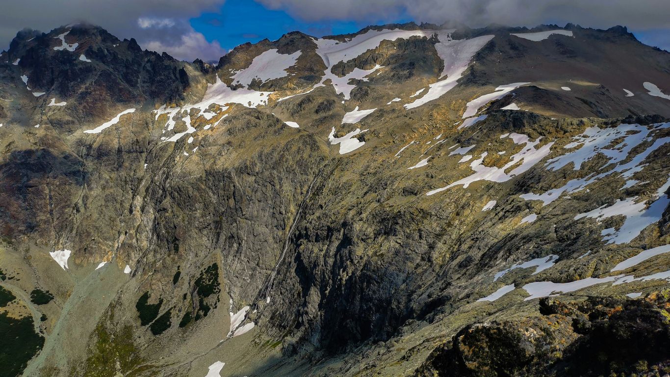 a mountain with snow