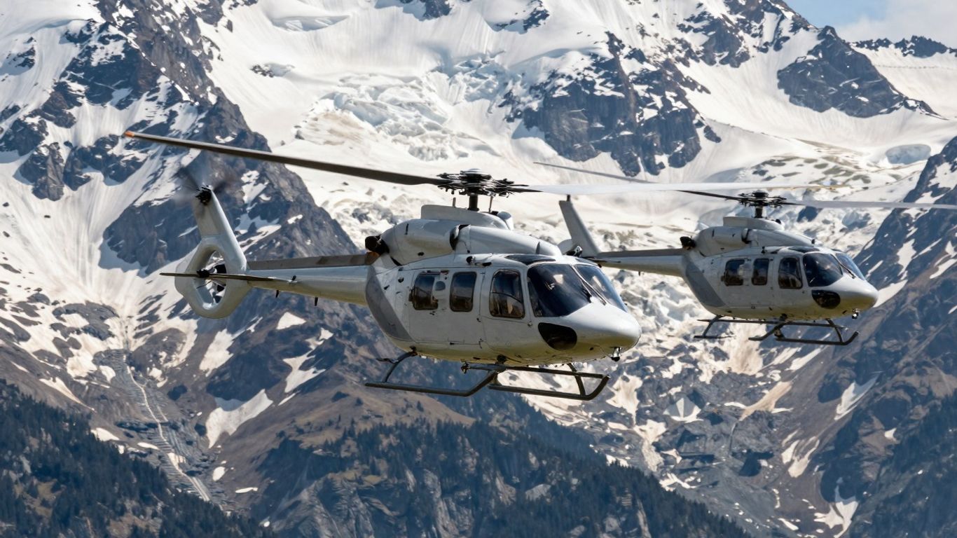 Helicopters in alpine rescue operation