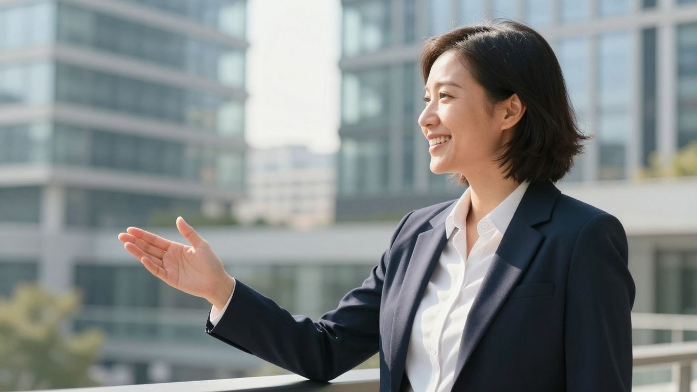 German financial advisor in modern office setting.