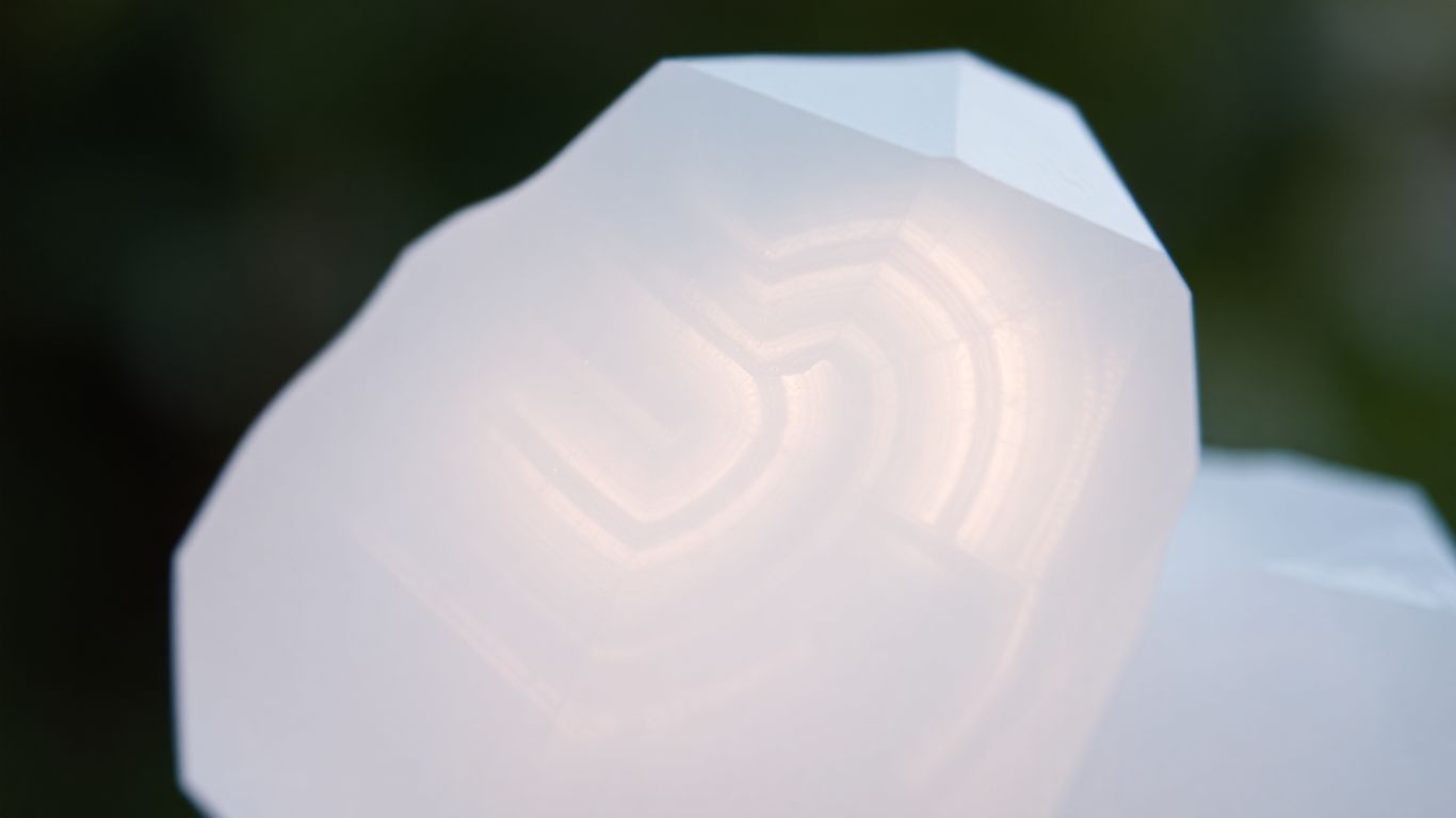 Translucent calcite crystal with soft internal glow.