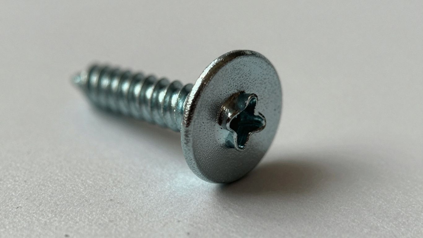 Vinyl-coated screw-in hook for hanging lights.