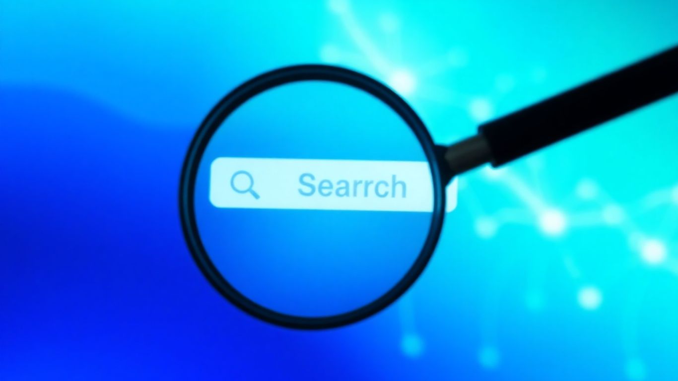 Loupe sur une interface de recherche stylisée