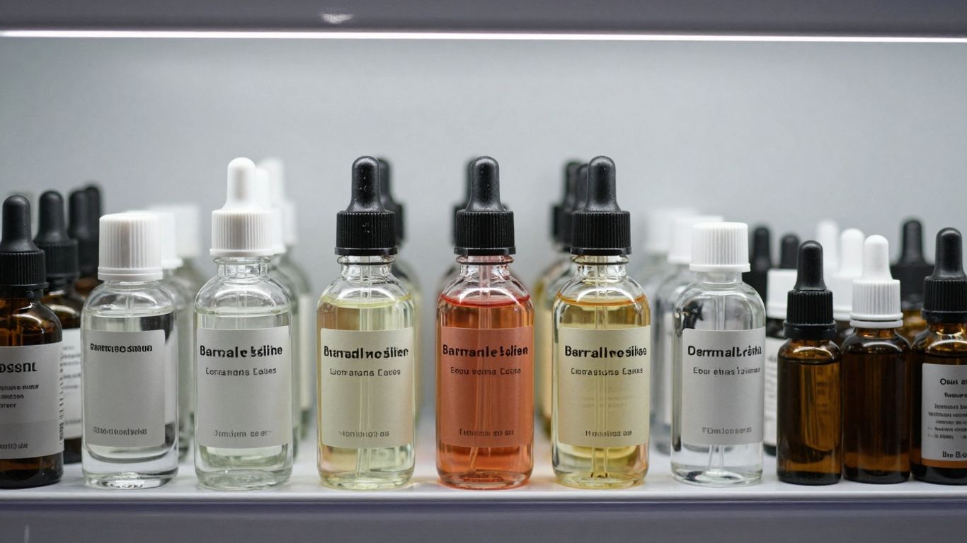 E-Liquid Flaschen in Regalen gelagert