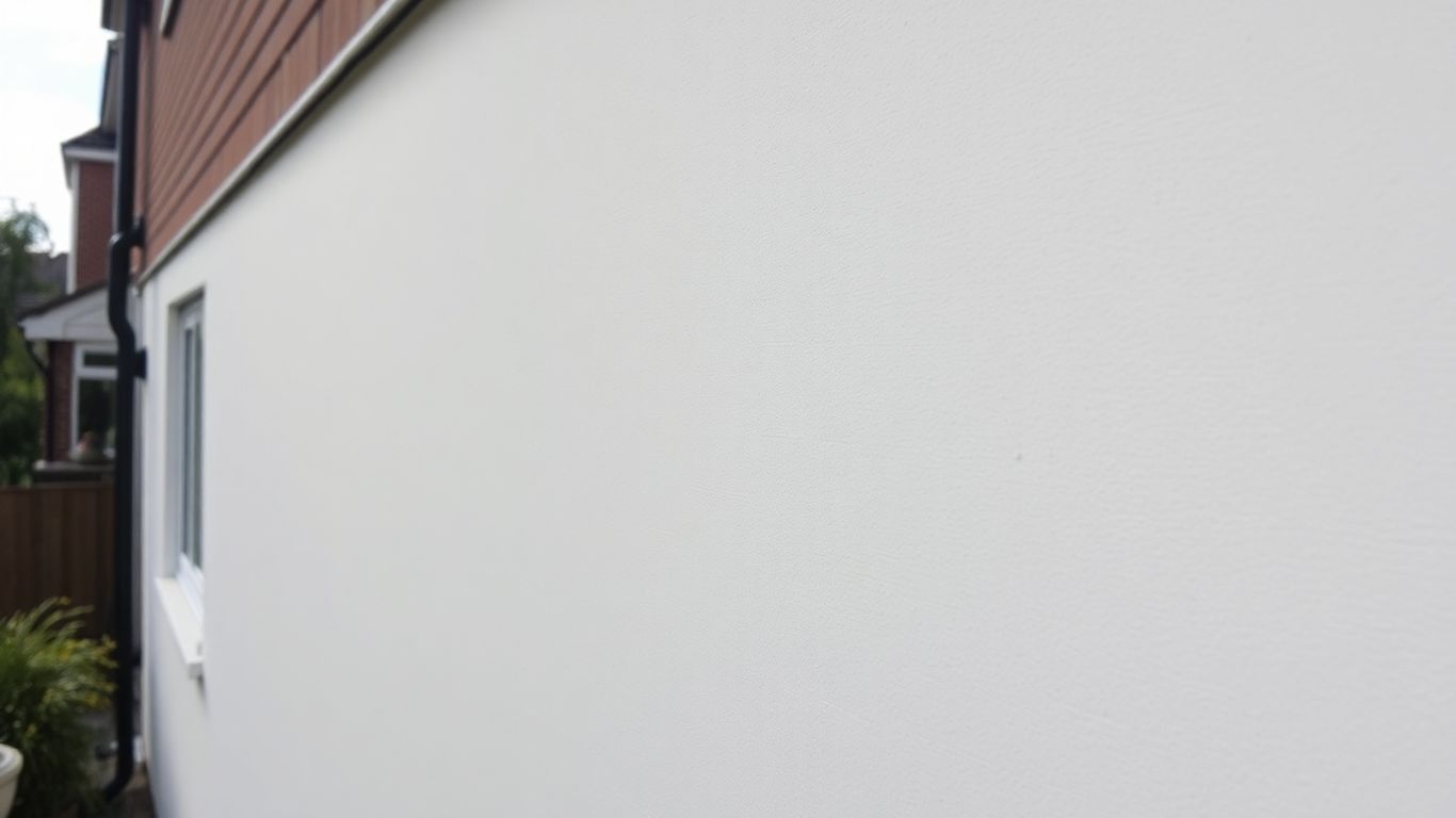 Exterior plaster wall detail in Exeter.