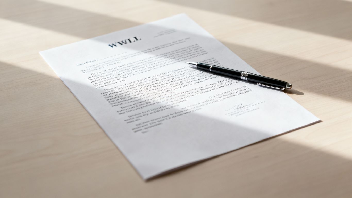 UK will template document with pen