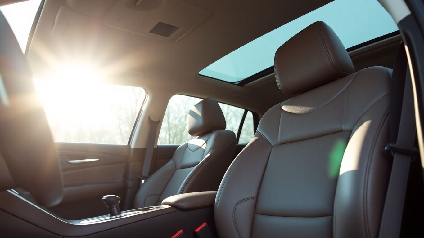 Luxurious Chrysler interior with clean leather seats and dashboard.