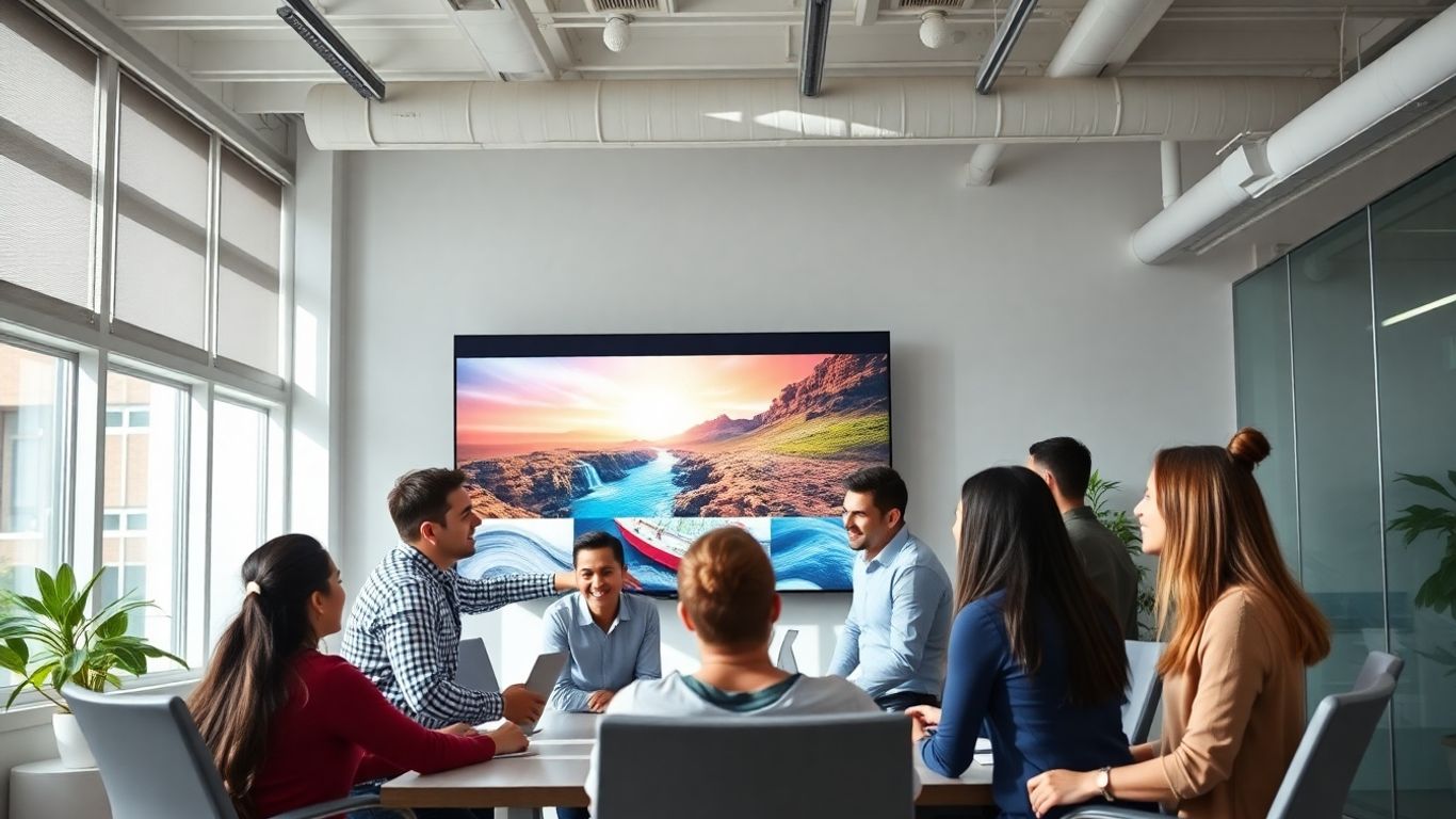 Personnes travaillant ensemble sur un projet vidéo.