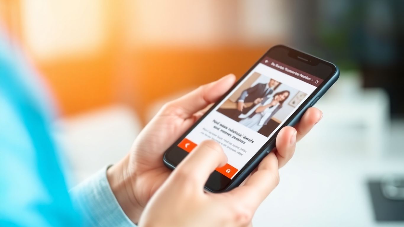 Smartphone mit Online-Werbung und Hand