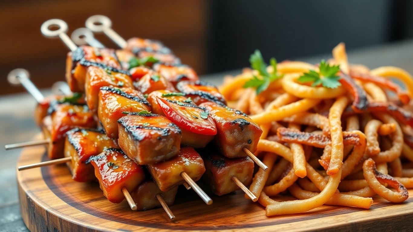 Souvlaki and gyros platter