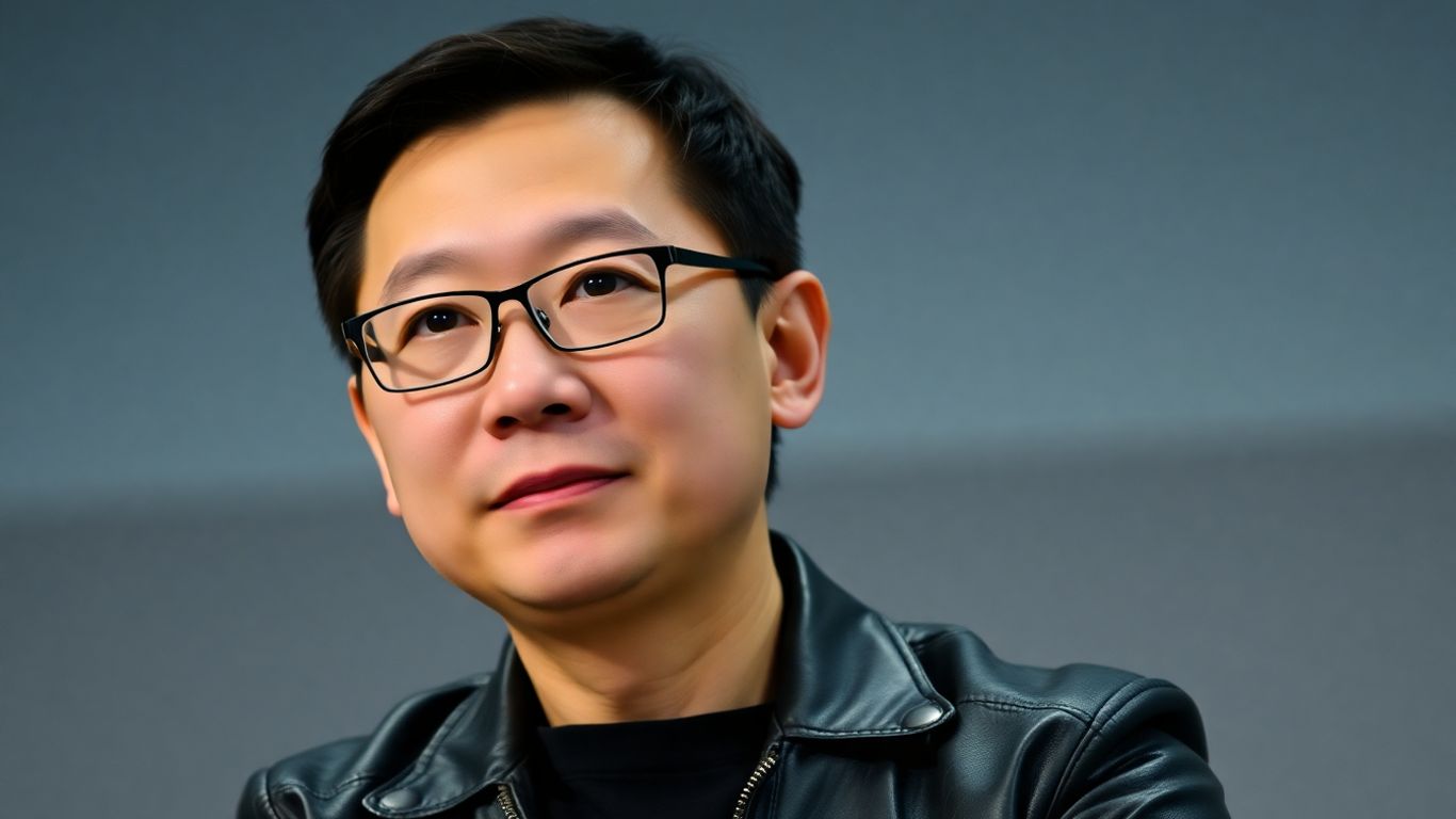 [Jensen Huang] in a professional photographic portrait.