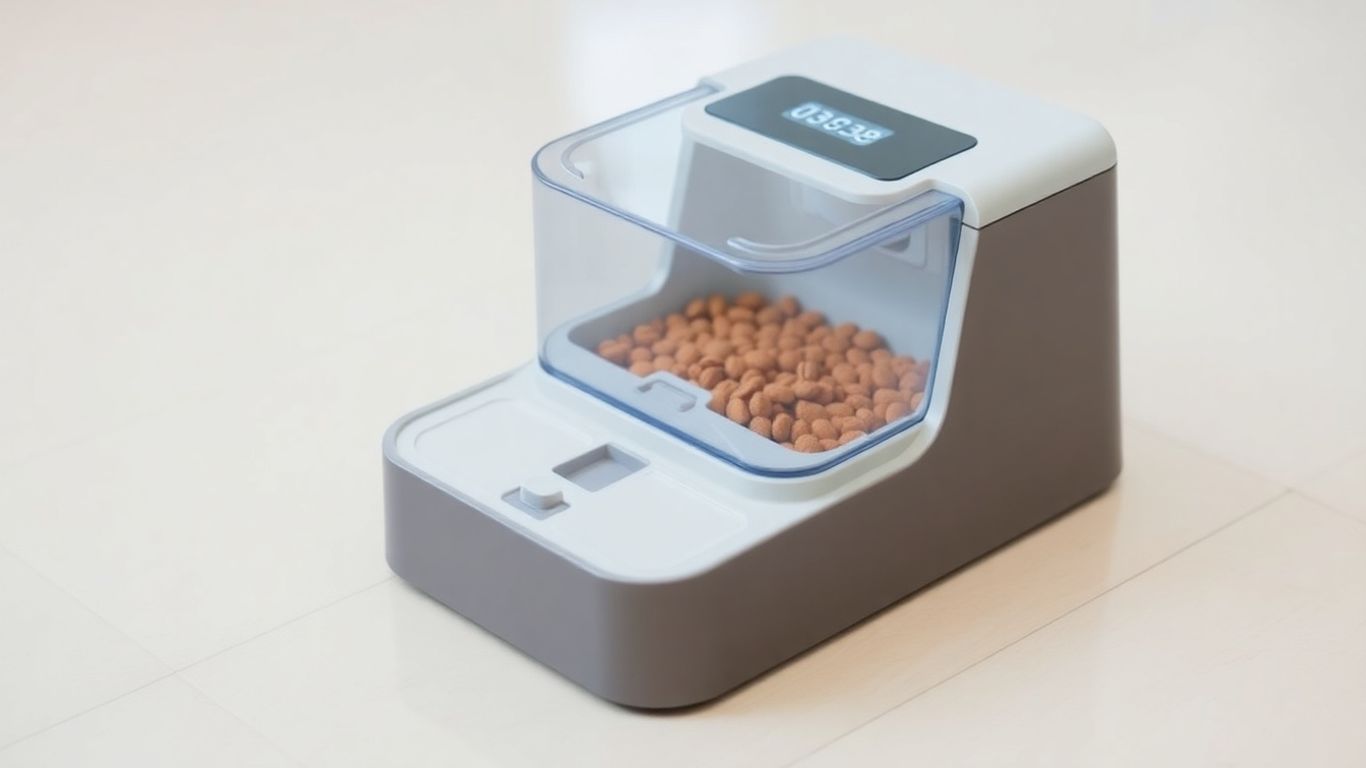 Automatic cat feeder dispensing food