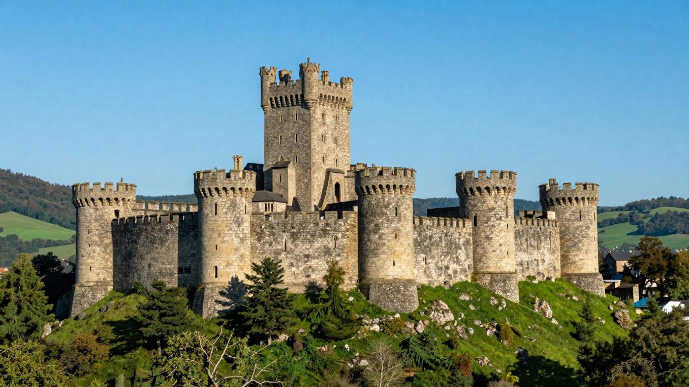 Mittelalterliche Burg auf einem Hügel