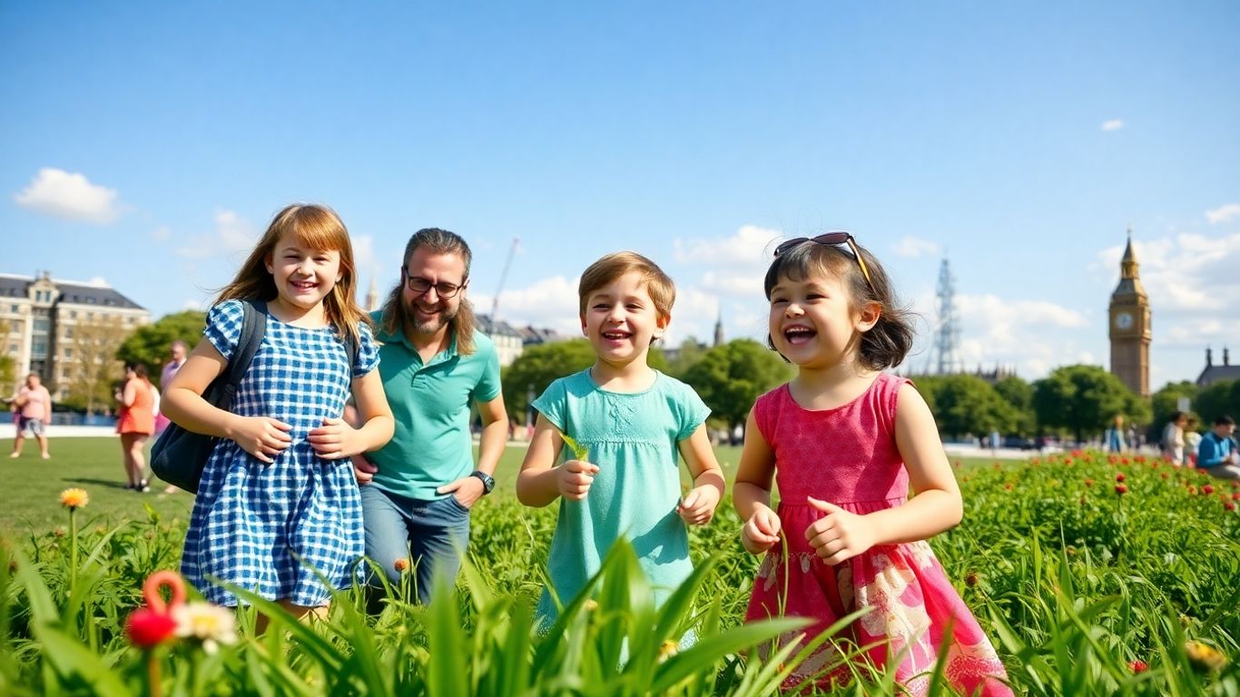 Family enjoying a fun day out in the UK.