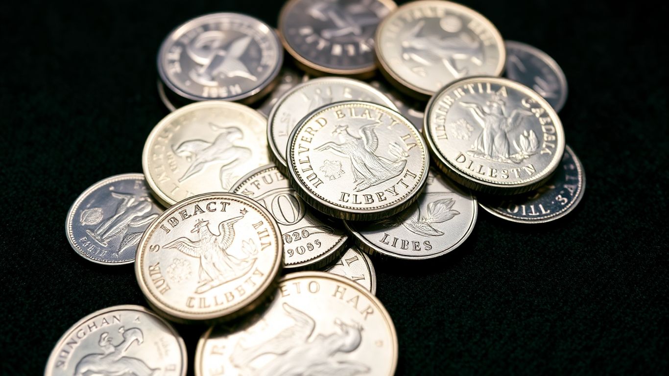Pile of shiny silver coins
