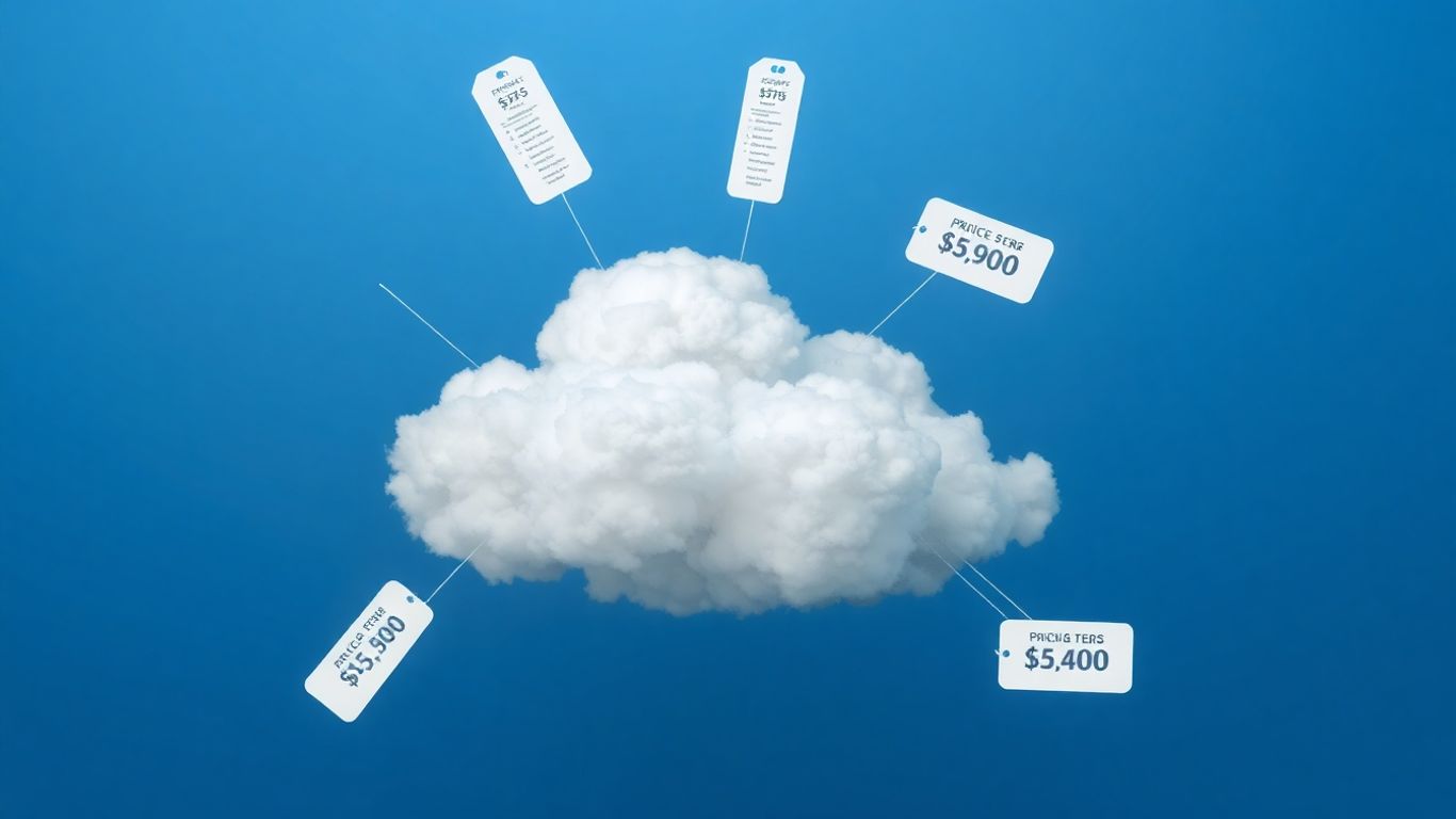 Cloudways pricing tiers floating around a cloud.
