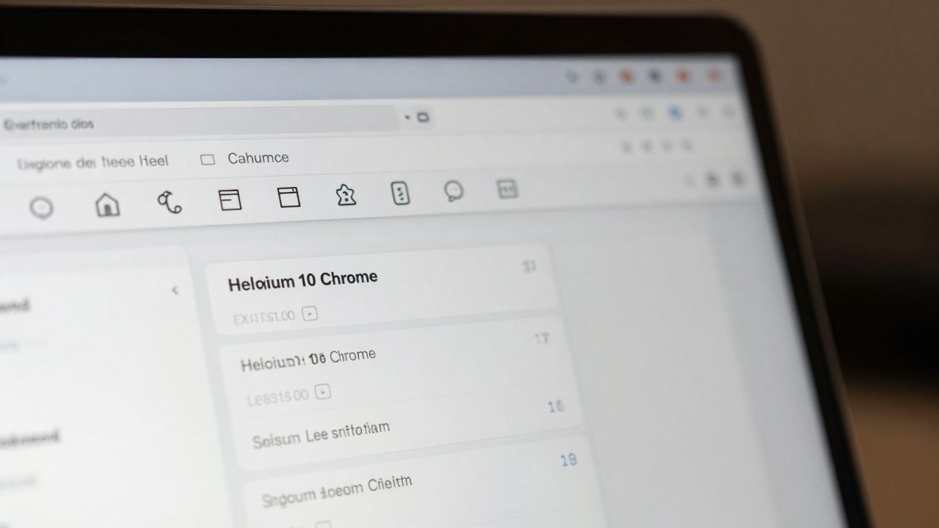Helium 10 Chrome extension on a laptop screen.