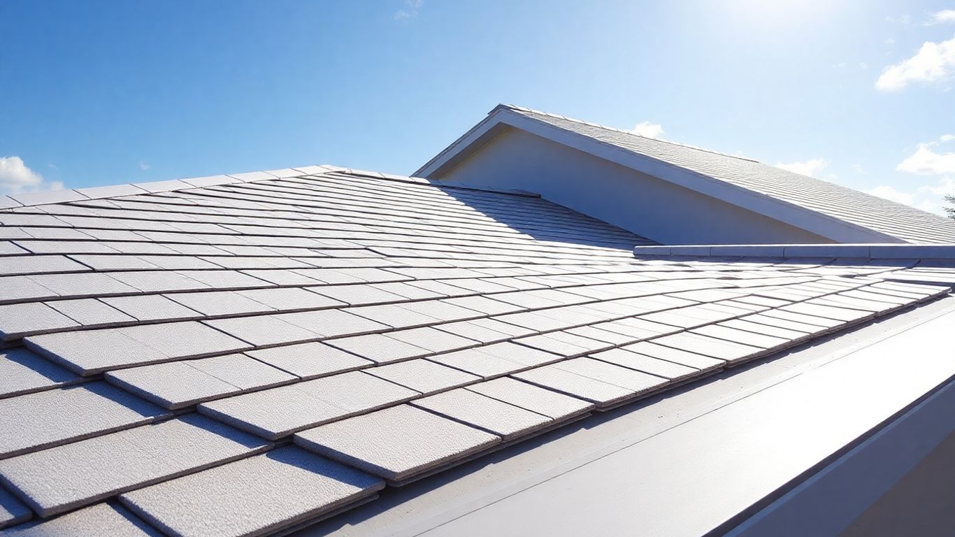 Modern roof on Orlando home under sunny sky.