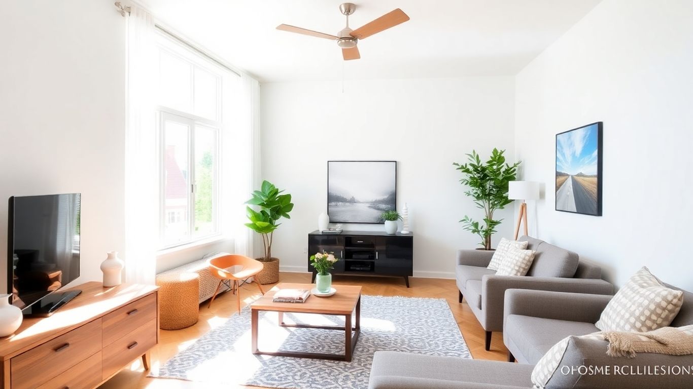 Stylish Airbnb interior with natural light.