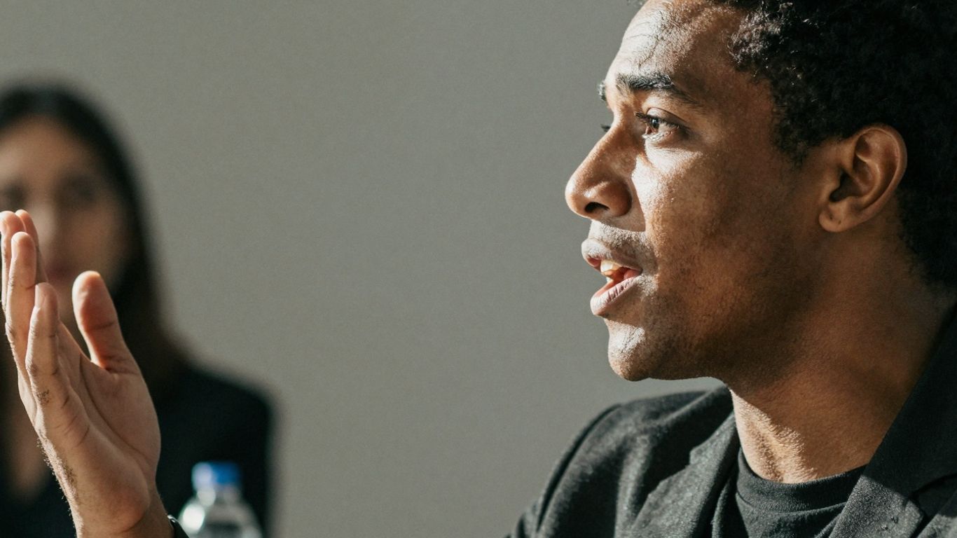 Person sharing a success story on LinkedIn video.